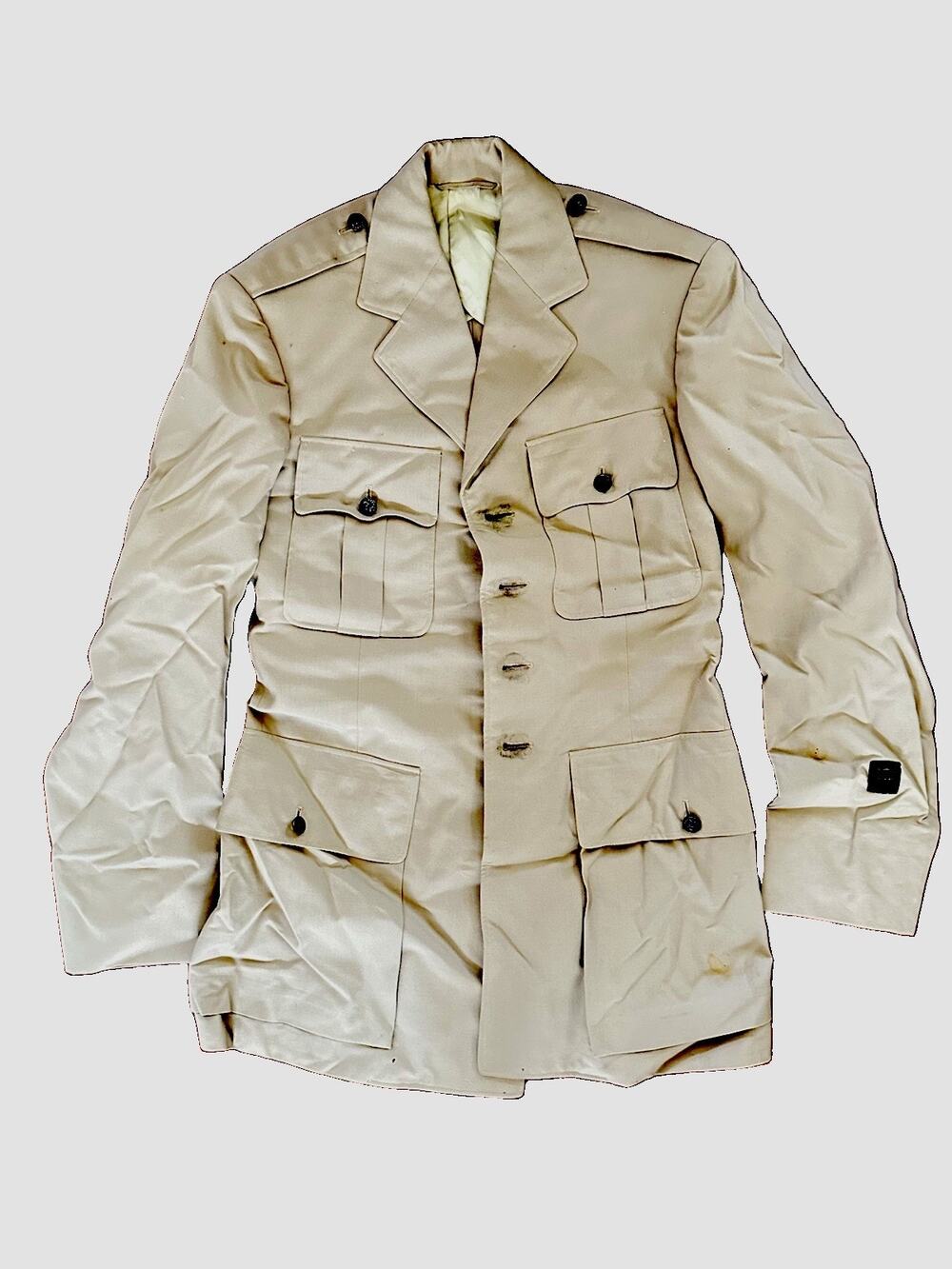 VTG 1951 USAF Shade 193 Tropical Wool Coat Chikuma Japan CPO Tokyo Named 37L